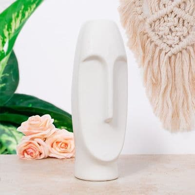 Face Vase White 30Cm