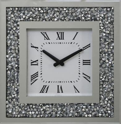 Falcon Crushed Stone Mirror Square Clock