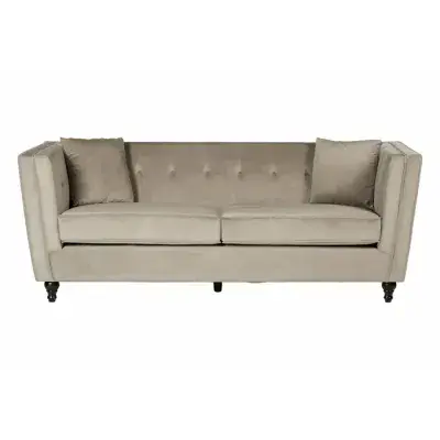 Ferris Mink Velvet 3 Seater Sofa