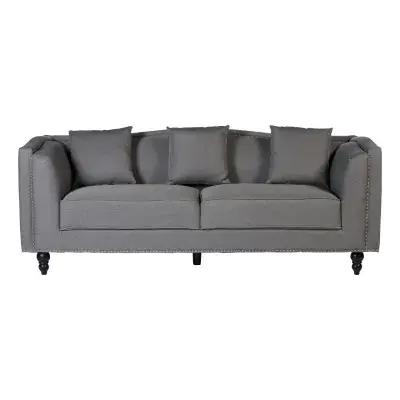 Feya Three Seater Grey Fabric Sofa