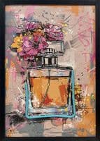 Floral Perfume Bottle Neon LED Wall Art - 40x60cm Canvas Aesthetic Decor