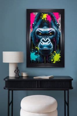 French Velvet Abstract Gorilla - Home Luxe Interior