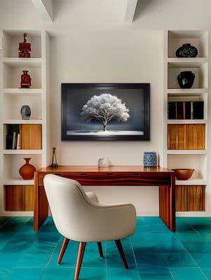 French Velvet Silver Tree - Home Luxe Interior