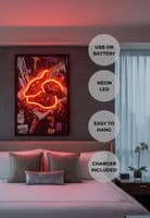 Fried Chicken Neon LED Wall Art - 40x60cm Pop Art Kitchen Decor USB