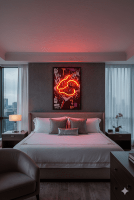 Fried Chicken Neon LED Wall Art - 40x60cm Pop Art Kitchen Decor USB