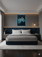 Gaming Controller Blue Neon LED Wall Art - 40x60cm Games Room Decor USB