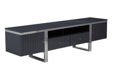 Genoa Hi Gloss Grey Media Unit - Home Luxe Interior