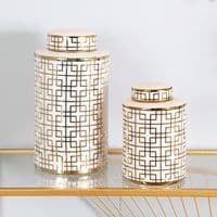 Geo 20.6cm Ginger Jar Champagne Gold