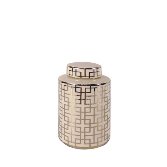 Geo 20.6cm Ginger Jar Champagne Gold