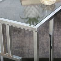 Geo Silver Chrome Glass Top Sofa Table - Home Luxe Interior