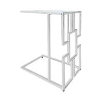 Geo Silver Chrome Glass Top Sofa Table - Home Luxe Interior