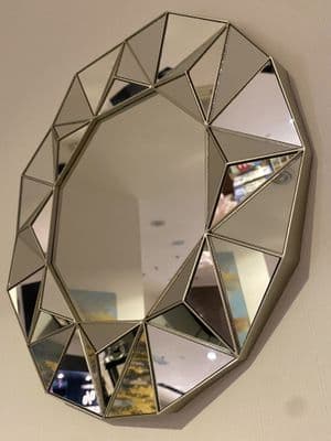 Geo Style Wall Mirror Round 39Cm