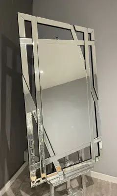 Geometric Slant Border Wall Mirror 80Cm X 137Cm