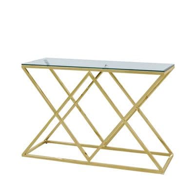 Glass Imperial Gold Console Table