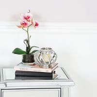 Glitz Twist Tealight Glass Holder 10.5cm