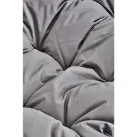 Goa Double Black Rattan Effect Hanging Egg Chair Grey Cushions