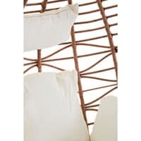 Goa Natural Rattan Effect Hanging Egg Chair Swing Cream Cushions