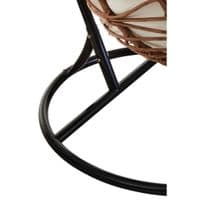 Goa Natural Rattan Effect Hanging Egg Chair Swing Cream Cushions
