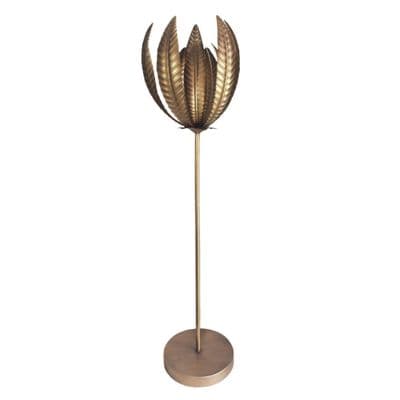 GOLD LEAF METAL FLOOR LAMP