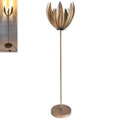 GOLD LEAF METAL FLOOR LAMP