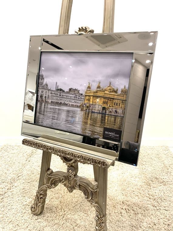 Golden Temple Day Glitter Wall Art Mirror