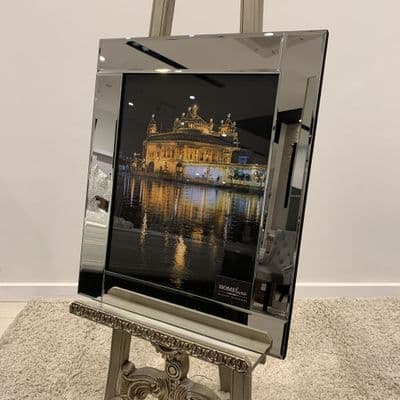 Golden Temple Night Glitter Wall Art Mirror