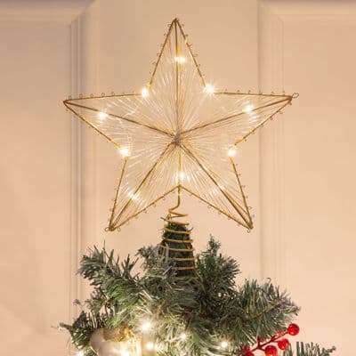 Golden Thread Metal Frame Star Tree Topper ⭐