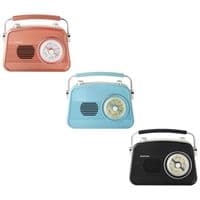Goodmans Classic AM-FM Retro Radio - Portable Rose Gold Analog Radio
