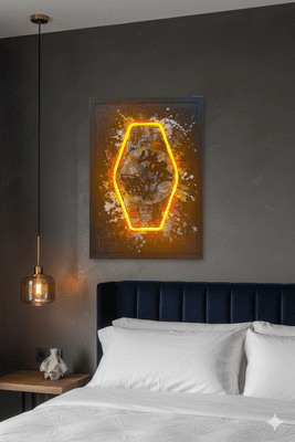 Graffiti Watch Neon LED Wall Art - 40x60cm Pop Art Canvas USB