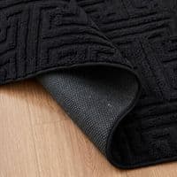 Greek Style Black Rug 160x230cm | Washable Anti-Slip Living Room Carpet