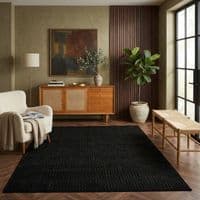 Greek Style Black Rug 160x230cm | Washable Anti-Slip Living Room Carpet