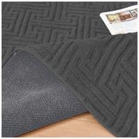 Greek Style Charcoal Rug 160x230cm | Washable Anti-Slip Living Room Rug