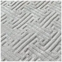 Greek Style Grey Rug 160x230cm | Washable Anti-Slip Living Room Carpet