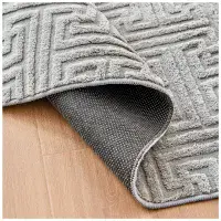 Greek Style Grey Rug 160x230cm | Washable Anti-Slip Living Room Carpet