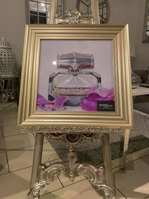 Gucci Parfum Orchid Wall Art Gold Step Frame 55Cm X 55Cm