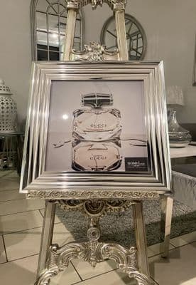 Gucci Parfum Wall Art Chrome Step Frame 55Cm X 55Cm