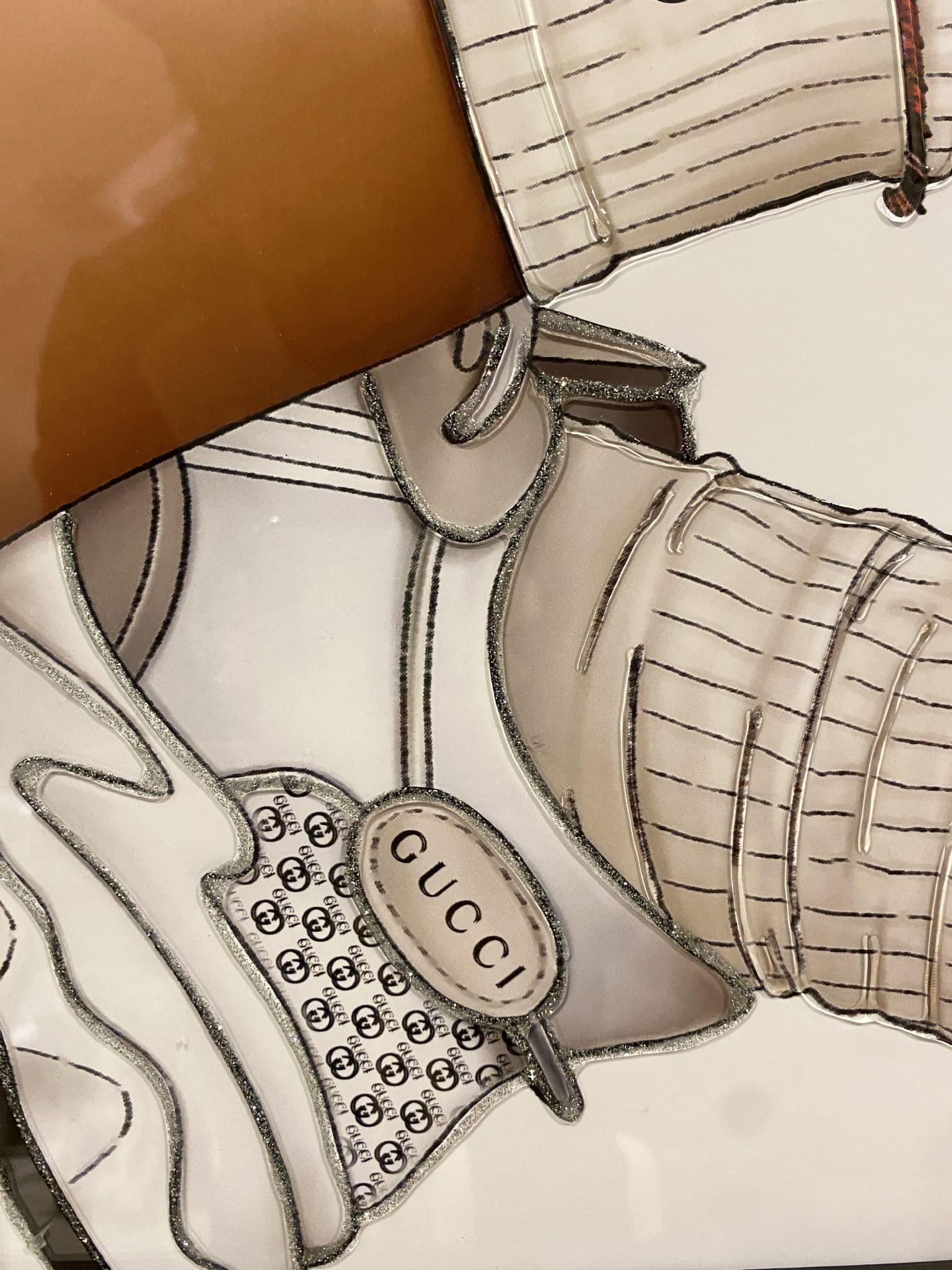 Gucci Trainers White Wall Art Mirror Frame