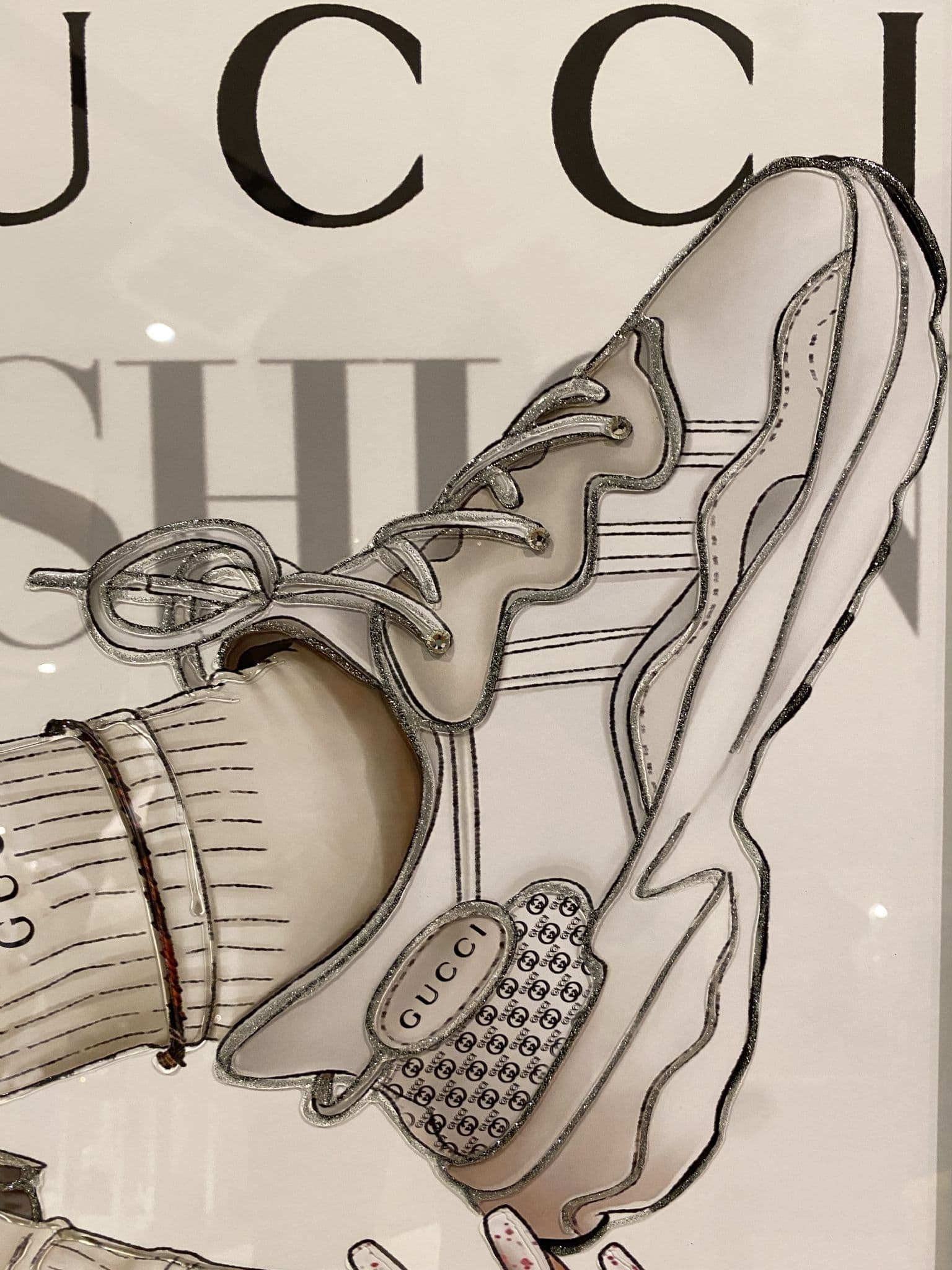Gucci Trainers White Wall Art Mirror Frame