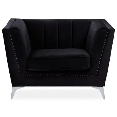 Hansa Black Velvet Armchair