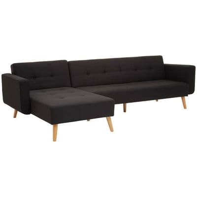 Hansa Hagen Black Large Corner Sofa Bed – Home Luxe Interior.