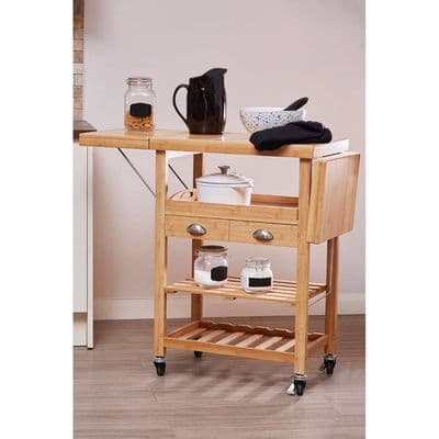 Harlow Bamboo Kitchen Trolley – Home Luxe Interior
