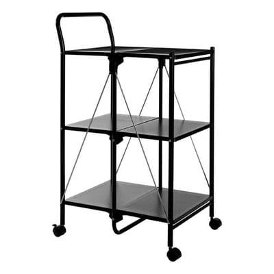 Harlow Black Rectangular Folding Kitchen Trolley – Home Luxe Interior