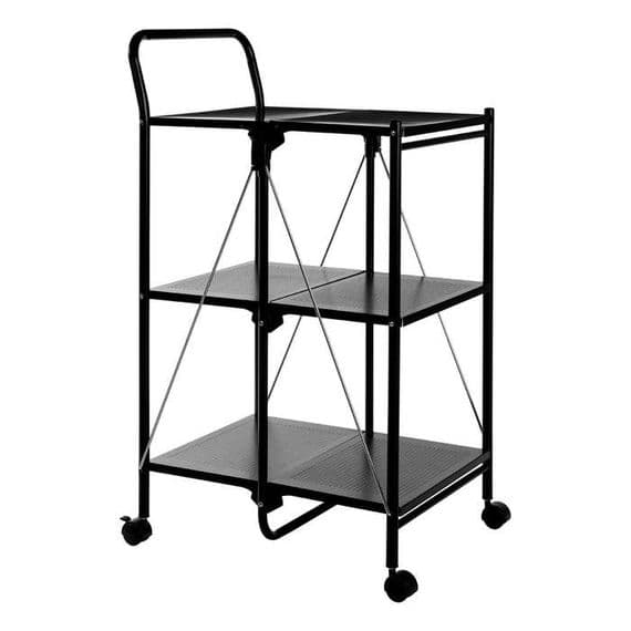 Harlow Black Rectangular Folding Kitchen Trolley – Home Luxe Interior