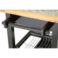 Harlow Glenn Wide Kitchen Trolley with Granite Top – Home Luxe Interior