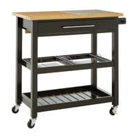 Harlow Glenn Wide Kitchen Trolley with Granite Top – Home Luxe Interior