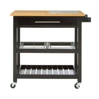 Harlow Glenn Wide Kitchen Trolley with Granite Top – Home Luxe Interior