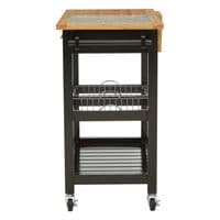 Harlow Glenn Wide Kitchen Trolley with Granite Top – Home Luxe Interior