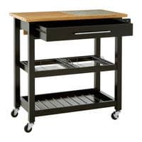 Harlow Glenn Wide Kitchen Trolley with Granite Top – Home Luxe Interior