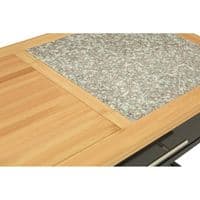 Harlow Glenn Wide Kitchen Trolley with Granite Top – Home Luxe Interior