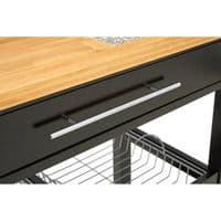 Harlow Glenn Wide Kitchen Trolley with Granite Top – Home Luxe Interior